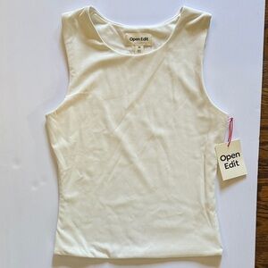 Open Edit Women's White Tank Top